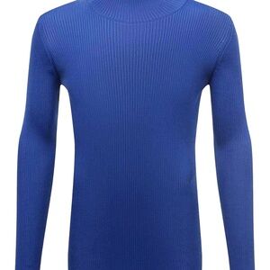 Off-White Royal Blue Ribbed Sweater